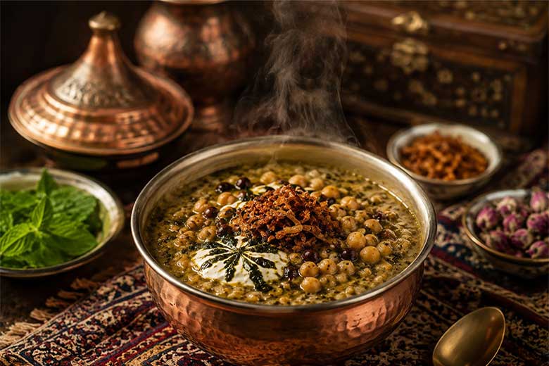 دستور پخت آش شله قلمکار