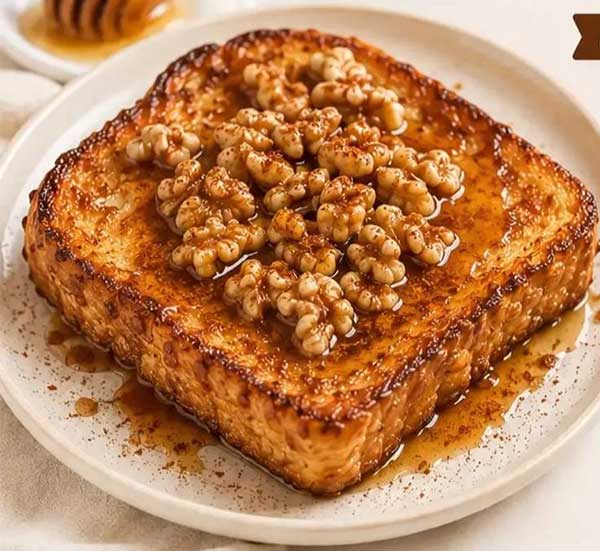فرنچتست عسل، گردو و دارچین