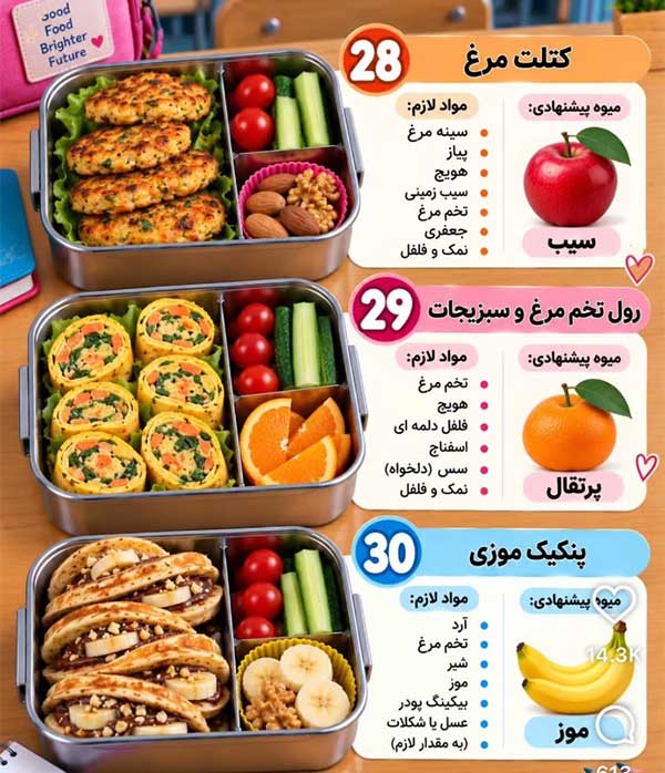 ایده تغذیه سالم برای مدرسه کودکان