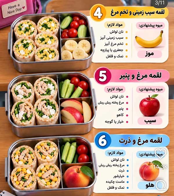ایده تغذیه سالم برای مدرسه کودکان