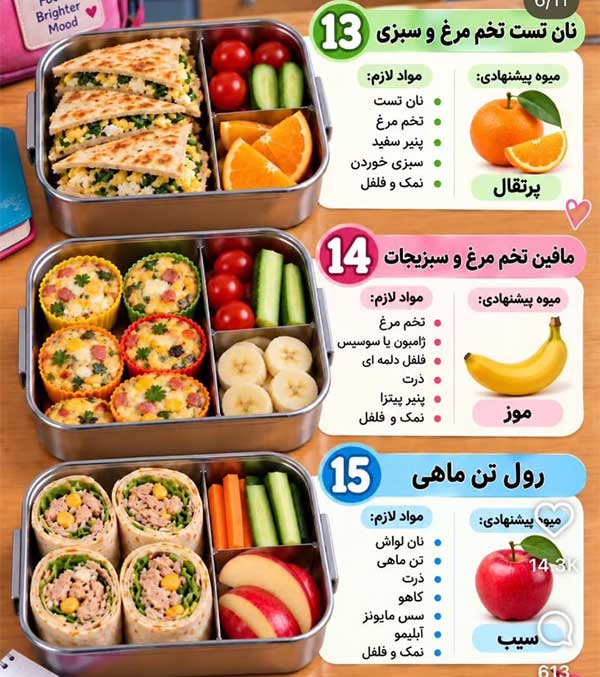ایده تغذیه سالم برای مدرسه کودکان