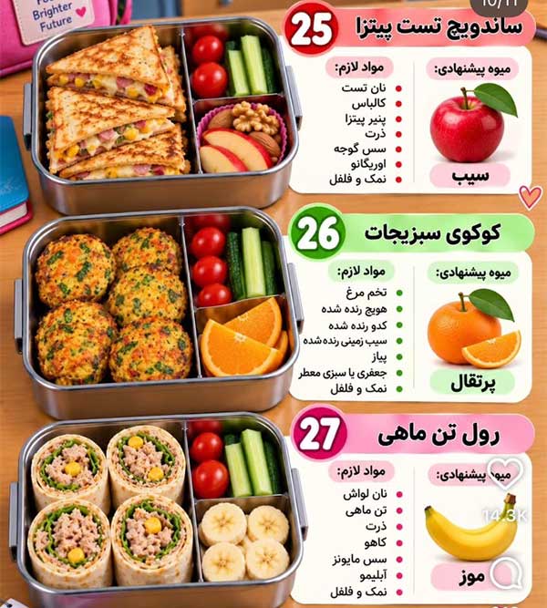 ایده تغذیه سالم برای مدرسه کودکان