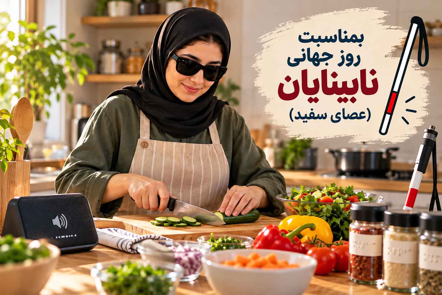 آموزش آشپزی ایمن برای نابینایان یا کم‌بینایان