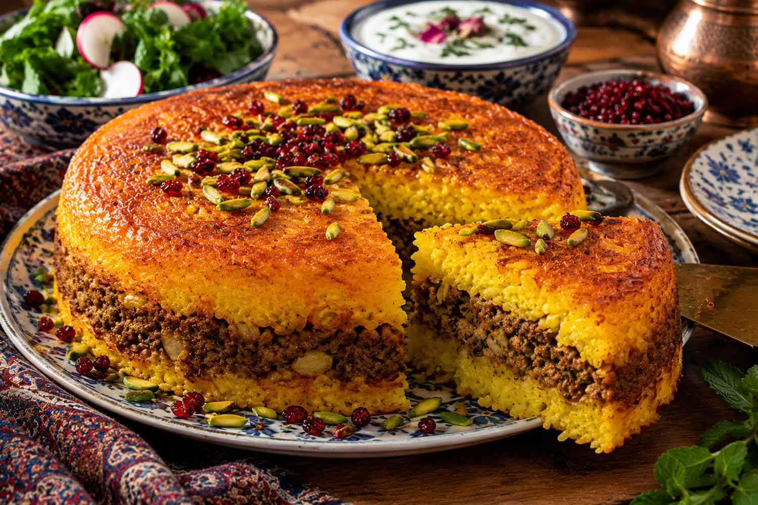 دستور پخت ته چین گوشت