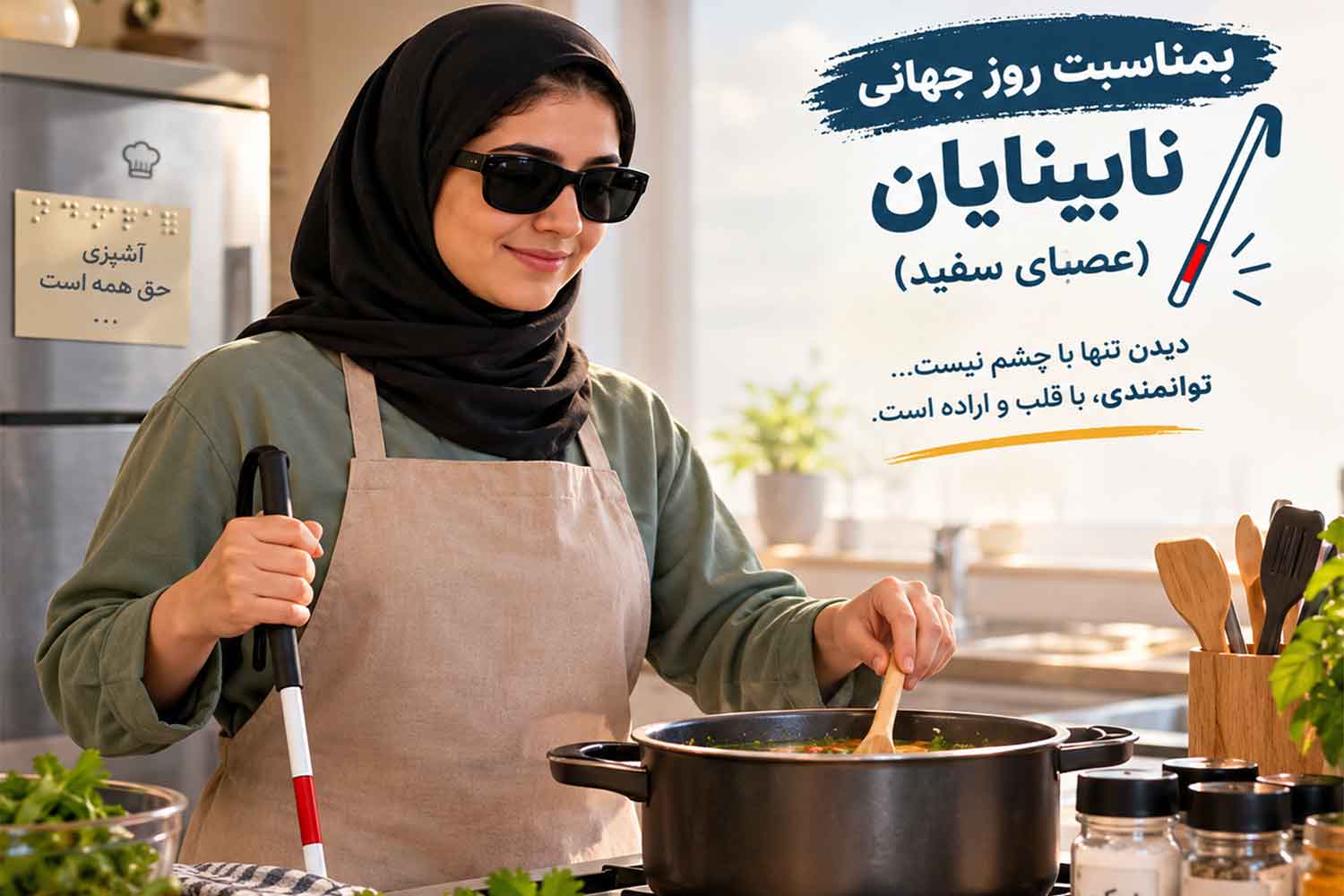 آموزش آشپزی ایمن برای نابینایان یا کم‌بینایان