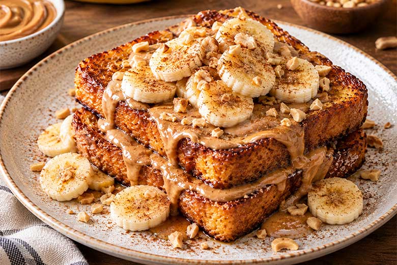 طرز تهیه فرنچ تست کره بادام‌زمینی و موز