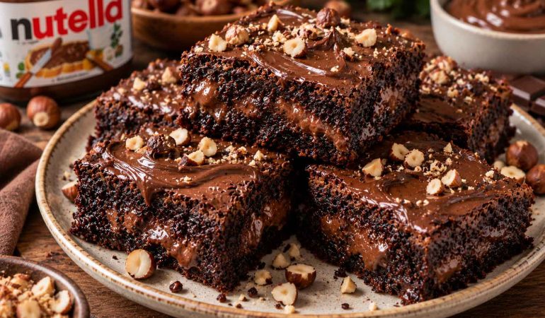 طرز تهیه براونی نوتلا