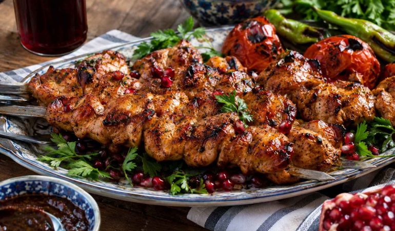 طرز پخت جوجه کباب رب اناری
