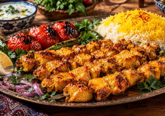 دستور پخت جوجه کباب زعفرانی رستورانی