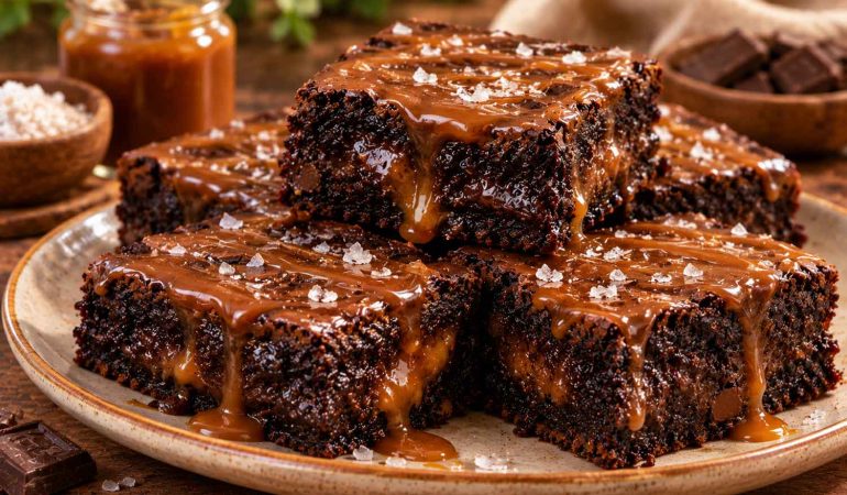 براونی کارامل نمکی