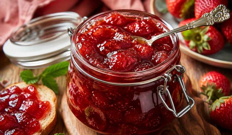 طرز تهیه مربای توت فرنگی خانگی
