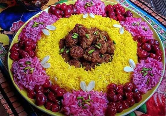 دستور پخت پلو آلبالو