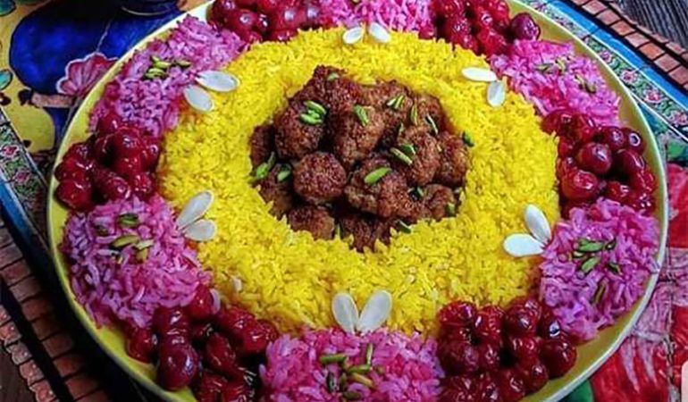 دستور پخت پلو آلبالو