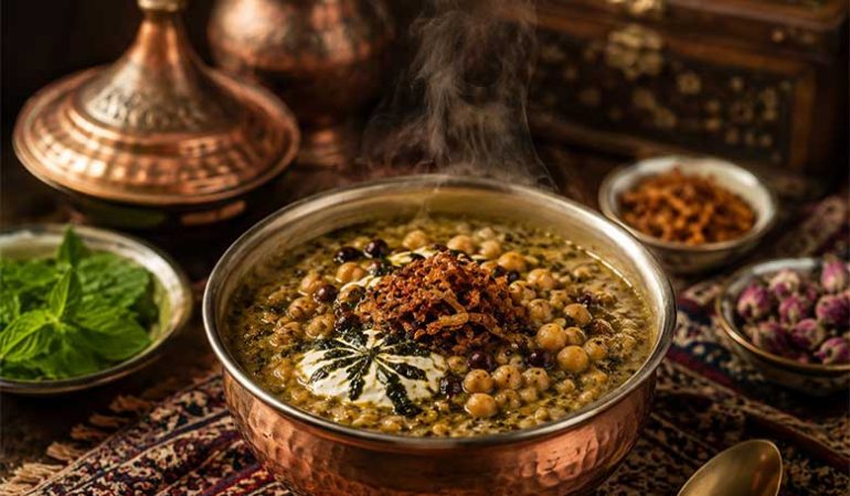 دستور پخت آش شله قلمکار